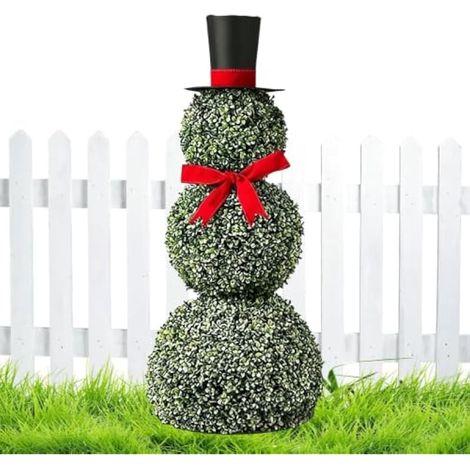 Piquet artificiel en forme de bonhomme de neige avec boule de feuilles pour (1/5)