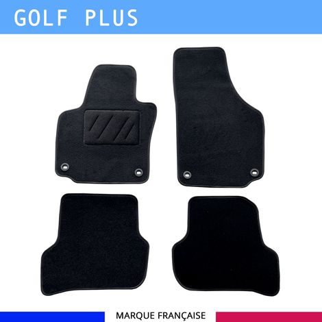 Tapis de sol voiture - Sur mesure pour  Volkswagen GOLF PLUS (03/2005-08/2014) - Antidérapant - Clips et Scratch - 4 pièces
