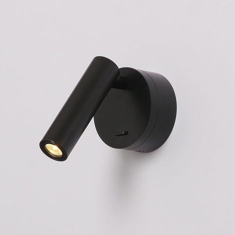 AMXCNOY Applique murale LED (1 unité), en aluminium noir, avec spot orientable à 320° et interrupteur intégré, idéale pour chambre ou salon (1/5)