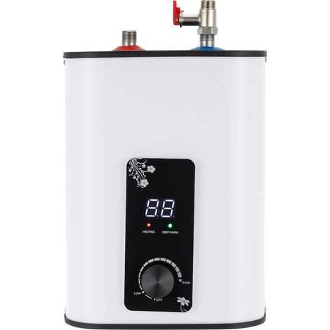 【Chauffage et ventilation】Réservoir d'eau chaude 8 l - 1500 W - Chauffe-eau électrique instantané à affichage numérique - Chauffe-eau sous table - Température réglable de 0 à 65 °C - Pour cuisine et s (1/5)