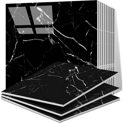 Azulejos de cocina, azulejos de mármol 30 x 30 cm para pared, azulejos adhesivos para cocina, baño, sala de estar (1/5)