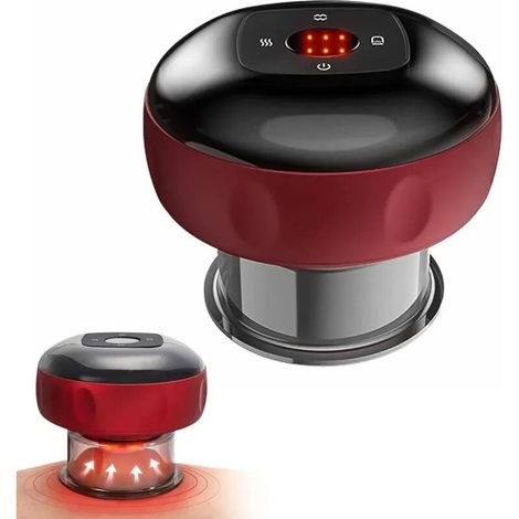 Appareil de ventouses électrique rechargeable avec fonction massage et vibration pour la thérapie par ventouses et Gua Sha - Crezuo