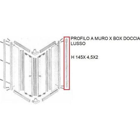 1PZ PROFILO A MURO X BOX DOCCIA CRISTALLO LUSSO