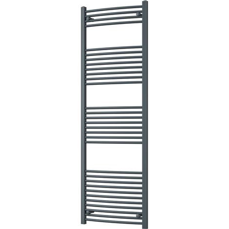 Zennor - Anthracite Heated Towel Rail - H1800mm x W600mm - Curved (1/3)