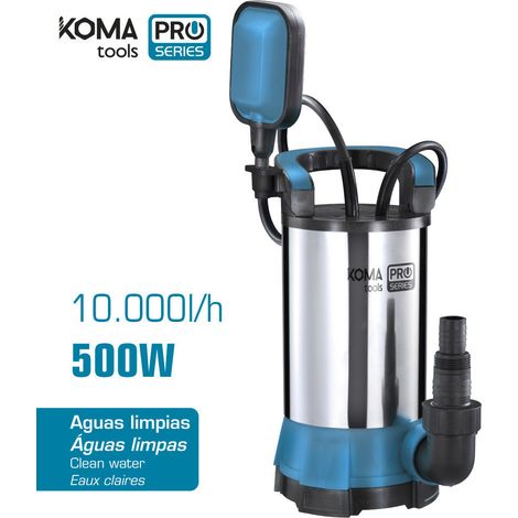 Pompe Pour Extraction D'eau Propre 500w Acier Inoxydable 17x30cm Koma Tools (1/3)