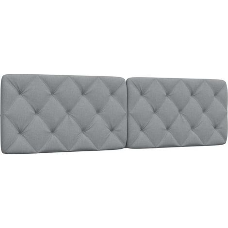 Coussin de tête de lit 180 cm gris clair en tissu polyester rembourré - PANGIVO (1/5)