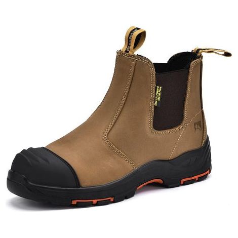 Bottes de travail S3 M-8025NB pour homme et femme, en cuir imperméable et respirant, semelles intérieures légères et confortables, coutures composites SB et plaque anti-pénétration (1/5)