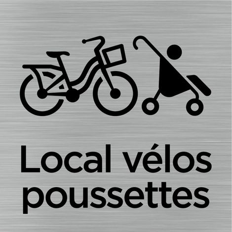 Pictogramme Local vélos et poussettes (Q1032).- Plaque aluminium brossé -