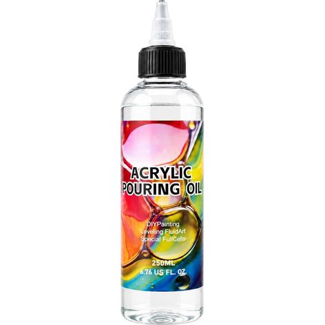 Médium de coulage pour peinture acrylique, 250 ml, activateur de marbrure, peinture acrylique transparente, pour la pulvérisation sur béton, panneaux de bois, tissu, arts plastiques, loisirs créatifs, (1/5)