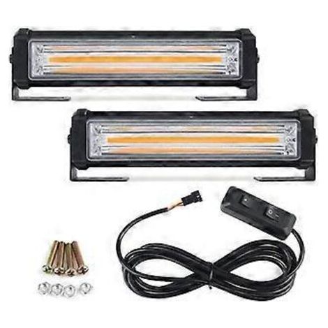 Barre lumineuse stroboscopique miniature à LED pour calandre avant de voiture, compatible avec camions de pompiers et de police (12 V).