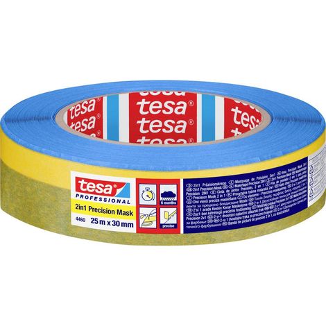 Tesa – Ruban de masquage 2en1 de précision 30 mm x 25 m – Double épaisseur pour peinture et enduisage – Résistant aux intempéries et UV