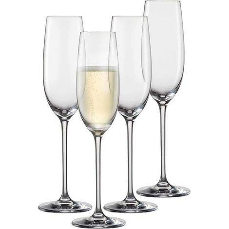 Flûtes à champagne gracieuses, lot de 4, avec point de mousse, pour fêtes et réceptions VERRE A VIN (1/4)
