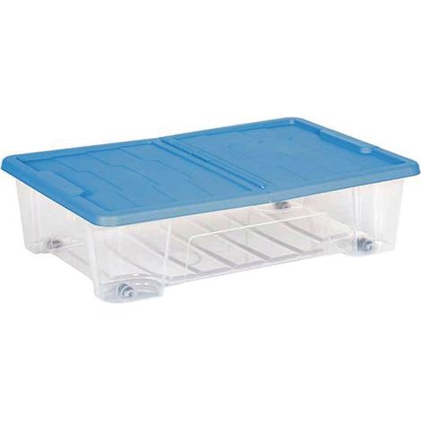 Contenitore Sottoletto Masterbox Trasparente Blu 57 CMX39X15H. 25 15 Pezzi