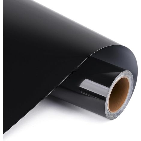 Black Adhesive Vinyl Film - 12 x 400 cm - Self Adhesive Plotter Vinyl with PET Backing, Easy Deburring and Bubble-Free Application. (1/5)