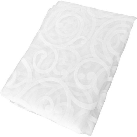 Rideaux en tulle transparent avec œillets et grands crochets, motif pour chambre et salon, 100 x 200 cm (blanc)-100cmX200cm-White (1/3)