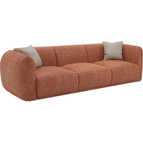 Divano 3 posti in Tessuto testurizzato Terracotta - JUNETI