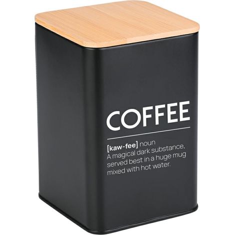 Recipiente de metal negro para café (1/5)