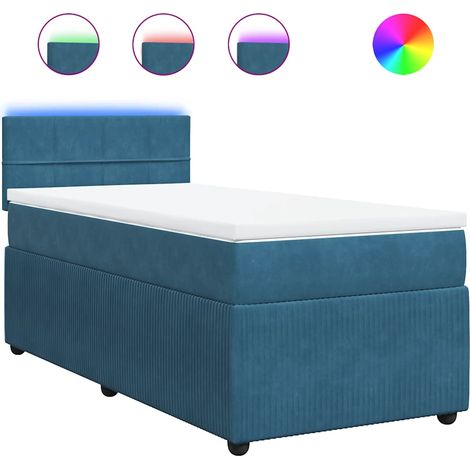 Sommier à lattes de lit avec matelas bleu 100x200 cm vidaXL (1/5)