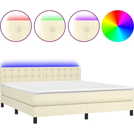 Maison Exclusive - Boxspringbett mit Matratze & LED Creme 180x200 (1/5)