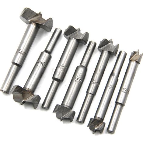 5-teiliges Holzbearbeitungs-Bohrwerkzeugset: Flachflügelbohrer, Reibahle, Holzschneidwerkzeug, Scharnierwerkzeug (7-teiliger Plastikbeutel [441 g])