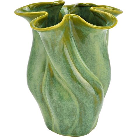 Vase en porcelaine Forme torsadée vert 16x19x14cm (1/3)