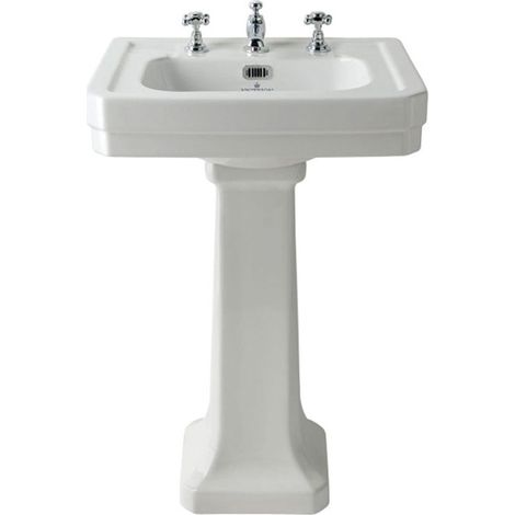 Bayswater Victrion Basin with Full Pedestal 550mm Wide 3 Tap Hole (1/2)