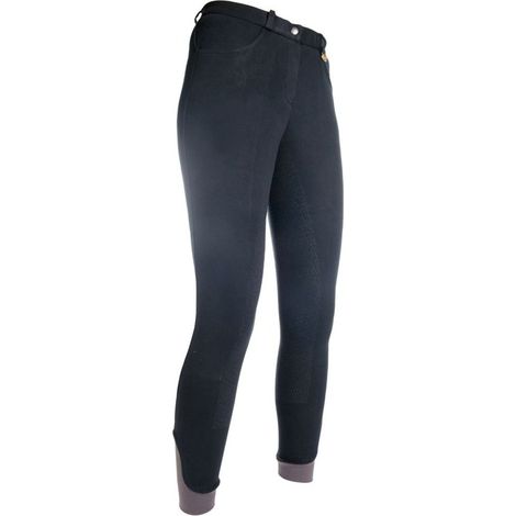 Pantaloni equitazione bimba con grip totale in silicone e caviglie elasticizzate modello Kate: 14/15 anni - 176 cm, Nero 9100 (1/5)