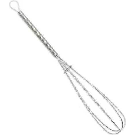 Fouet à œufs - Batteur à œufs - Fouet à crème - RVS - Met ophangoog - Mixeur plongeant - Mixer - Mousseur à lait - Manuel - Fouet à fil - Ustensiles de cuisine - 18 cm × 3,8 cm - Argent (1/5)
