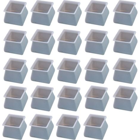 Stuhlbeinkappen, patins en Feutre pour des Chaises, des Caches de protection pour les Pieds de chaise pour Protéger le sol contre les Rayures et le Bruit, 24 Pièces(Silikonquadrat,Gris) (1/5)
