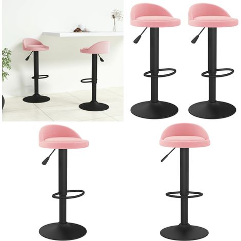Tabourets de bar lot de 2 rose velours - Tabourets De Bar - Chaise De Comptoir - Tabouret De Bar - Fauteuil De Bar - Meubles De Cuisine - Home & Living (1/5)