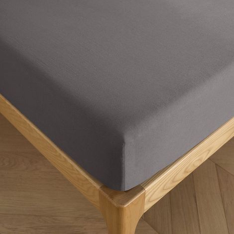 Drap housse 90 x 190 cm bonnet 30 cm "Prémium" pour lit 1 place - Prémium Ardoise - Prémium Ardoise - (1/4)