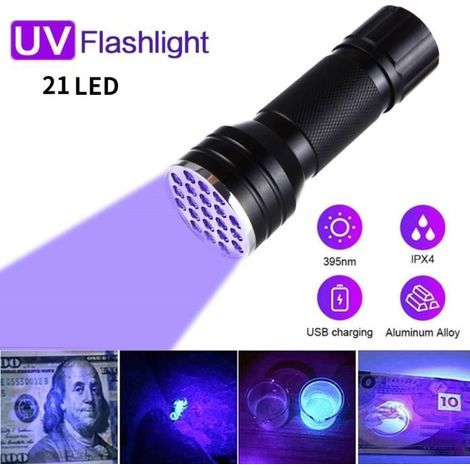 Lampe uv led ongle, imperméable, torche ultraviolette, pour l'extérieur, Portable, détecteur de scorpions, chasse uv lamp (1/4)