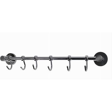 Cleafe - Appendino Con 5 Ganci Accappatoio Asciugamani Da Muro Acciaio Arredo Bagno 52195 - (1/3)