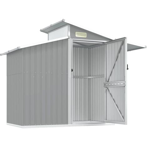 Cobertizo de jardín acero galvanizado gris 270x130x208,5 cm vidaXL