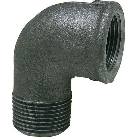 Raccord en fonte malleable, noir coude 90°, 1" (fem/male) Type 92
