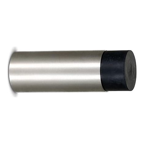 QAZQA Butoir de porte mural en acier inoxydable - Butoir de porte avec matériel de fixation et butée en caoutchouc - Ø 2,7 cm, h: 7,6 cm - Arrêt Porte - Butée de Porte mural (1/3)