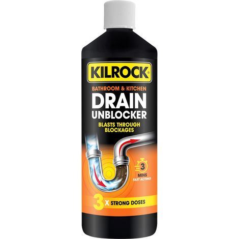 Kilrock DRAIN 1L Bathroom & Kitchen Drain Unblocker 1 litre KILDRAIN1L