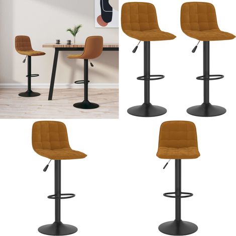 Tabourets de bar lot de 2 marron velours - Tabouret De Bar - Chaise De Bar - Tabourets De Bar - Meubles De Cuisine - Mobilier Moderne - Home & Living (1/5)