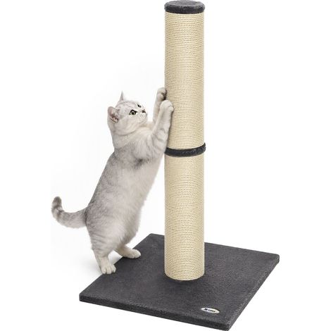 PawHut Tiragraffi per Gatti Alto 80 cm Leggero con Corda in Sisal, Grigio Scuro (1/5)
