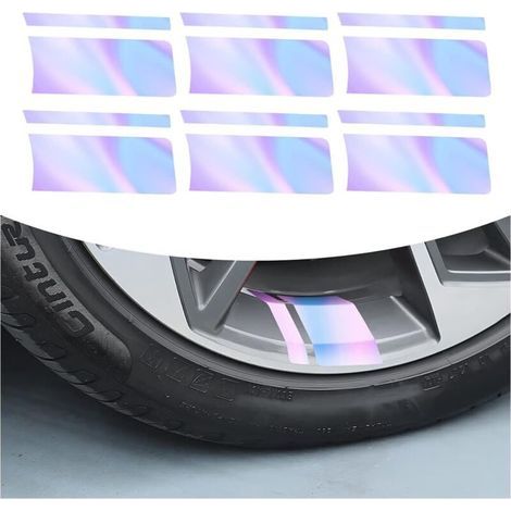 Set of 6 Reflective Stickers for Car Rims, Universal Decorative Car Reflective Stickers, Stripes (Gradient) Car Rim Stickers (1/5)
