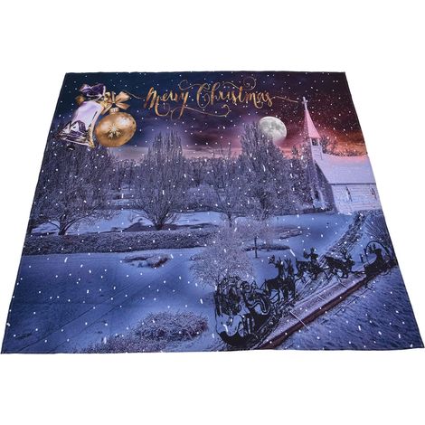 Tapisserie murale de Noël avec motif traîneau et neige, idéale pour la chambre ou le salon (200 x 150 cm / 18,7 x 59 pouces). (1/5)