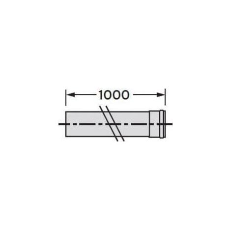 Vaillant Extensión Condensación 1,0 m para conducto de humos rígido DN 80, PP, 303253