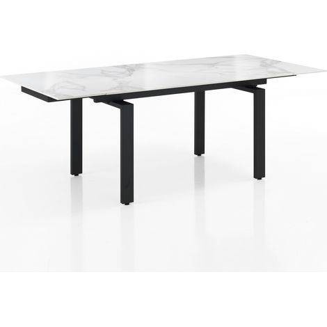 Mesa extensible de cerámica blanca cm. Al.76 x P.90 x L.140/200 (1/5)