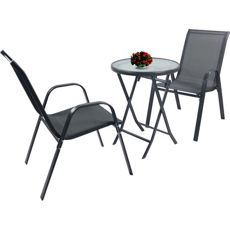 3 pezzi balcone set mobili da giardino set Sonlas 89x55x55 - VCM