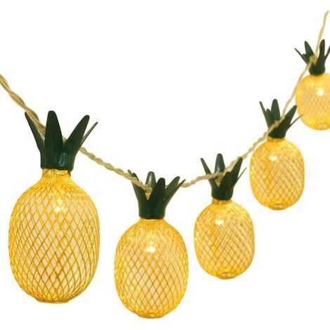 Guirlande lumineuse fée ananas 6,5 pieds 20 LED - Cadeaux décoratifs à piles pour bricolage Noël Thème tropical Fête Festival Home Party Chambre Décoration d'anniversaire (Blanc chaud) (1/5)