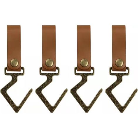 Lntyq Stück S-förmige Haken, multifunktionale dreieckige Metallhaken aus Leder, für Töpfe, Mantel, Küche, Badezimmer, Büro, Rucksack (1/5)