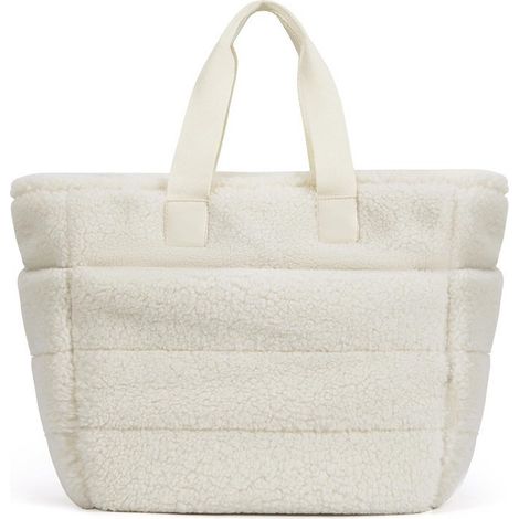 Sac fourre tout moelleux pour femme avec fermeture éclair, à main anses et compartiment intérieur. (1/5)