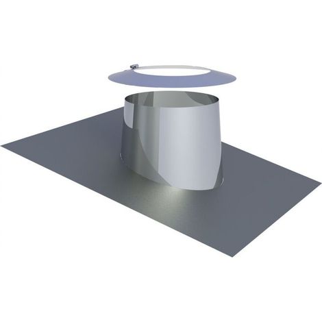 Solin de toit Ø 150 mm avec bord en plomb pour une inclinasison de 5-15°