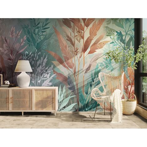 Papier peint floral feuillage pastel delicat 1 - 150 x 250 cm (1/2)