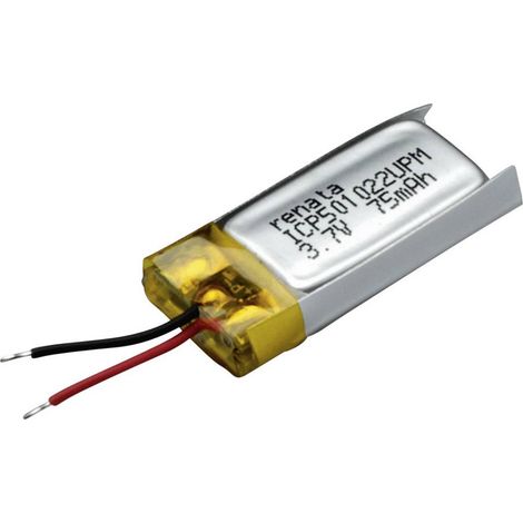 Renata ICP501022UPM Pile rechargeable spéciale prismatique avec câble LiPo 3.7 V 75 mAh (1/2)